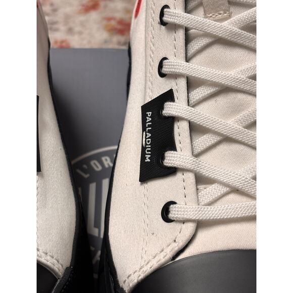 Palladium Pampa Hi Lug Canvas Boots White Black Women’s Size 8 - Picture 6 of 6